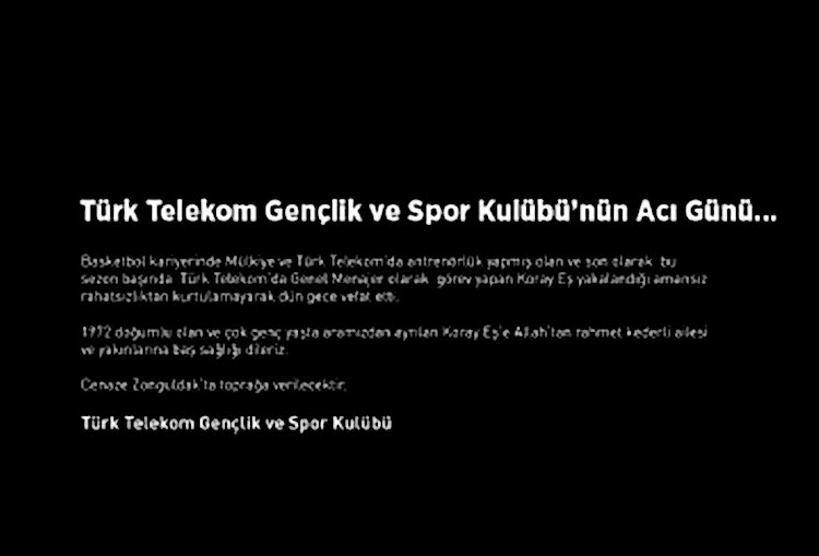 Türk Telekom Gençlik ve Spor Kulübü’nün Acı Günü... gorseli