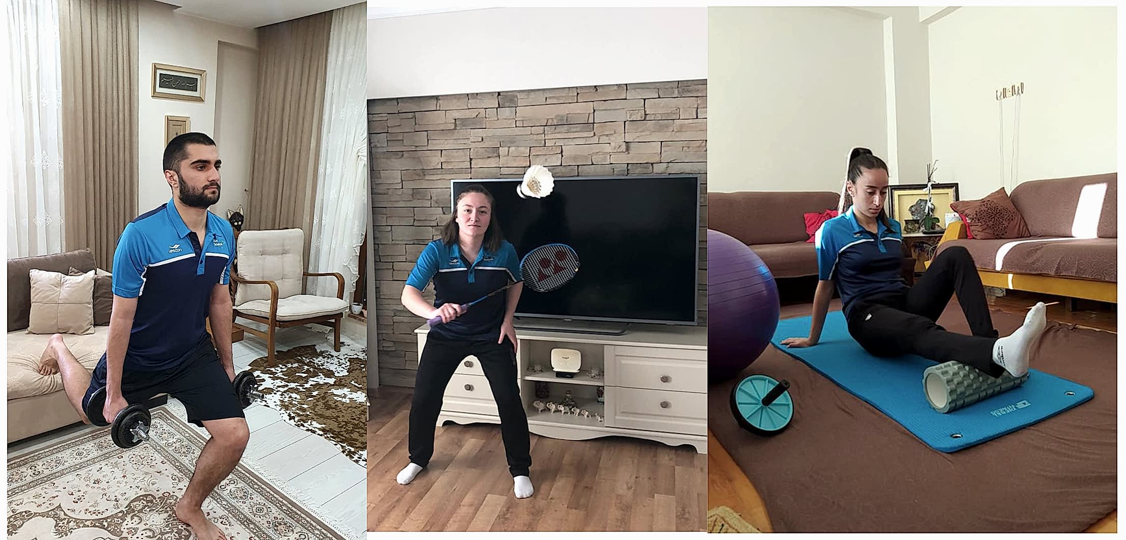 Erzincan’lı badmintoncular da evde spor yapıyor gorseli